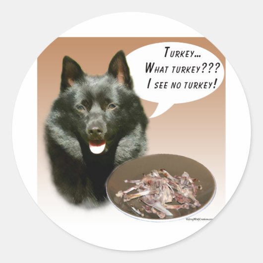 Schipperke Türkei Runder Aufkleber (Vorderseite)
