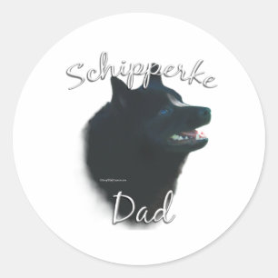 Schipperke Vater 2 Runder Aufkleber