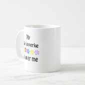 Schipperke Walks Design Kaffeetasse (Vorderseite Links)