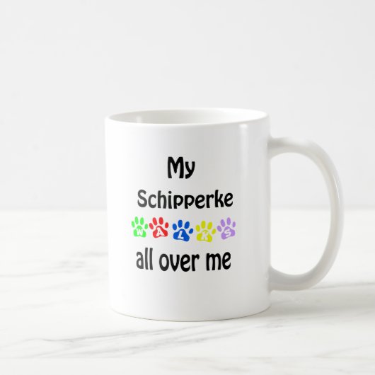 Schipperke Walks Design Kaffeetasse (Rechts)
