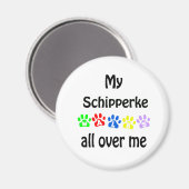 Schipperke Walks Design Magnet (Vorderseite/Rückseite)
