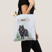 Schipperke Watercolor Personalized Dog Tasche (Von Nahem)