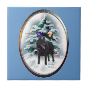 Schipperke Weihnachten Fliese