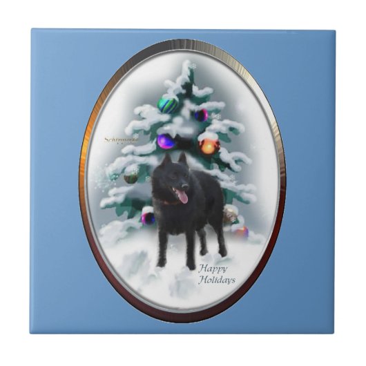 Schipperke Weihnachten Fliese (Vorderseite)