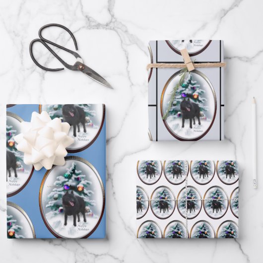 Schipperke Weihnachten Geschenkpapier Set (Vorderseite)