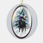 Schipperke Weihnachtsbaumschmuck Keramikornament (Links)