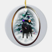 Schipperke Weihnachtsbaumschmuck Keramikornament (Hinten)