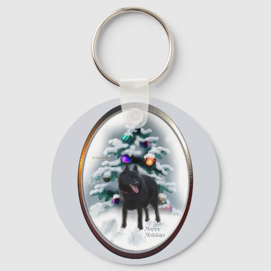 Schipperke Weihnachtsgeschenke Schlüsselanhänger (Vorderseite)