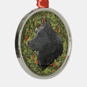 Schipperke Wreath Silbernes Ornament (Rechts)