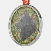 Schipperke Wreath Silbernes Ornament (Links)