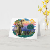 Schipperke (zwei) karte (Gelbe Blume)