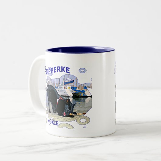 SchipperkeMoxie Zweifarbige Tasse (Vorderseite Links)