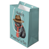 Schippperke Vater Mittlere Geschenktüte (Vorderseite Schrägansicht)