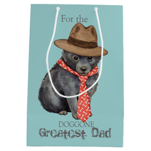 Schippperke Vater Mittlere Geschenktüte (Rückseite)