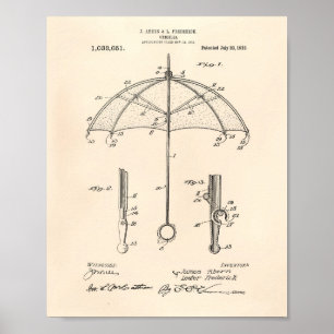 Schirm 1912 Patent Art Old Peper Poster