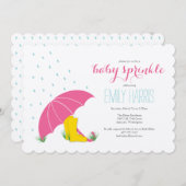 Schirm & Boots Sprinkle Dusche Einladung (Vorne/Hinten)