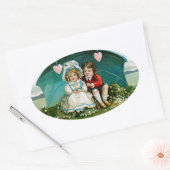 Schirm der Liebe Ovaler Aufkleber (Umschlag)