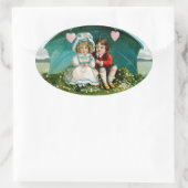 Schirm der Liebe Ovaler Aufkleber (Tasche)