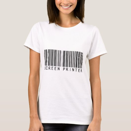 Schirm-Drucker-Bar-Code T-Shirt (Vorderseite)