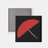 Schirm mit roten und schwarzen Punkten Magnet (Vorderseite/Rückseite)