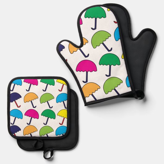 Schirm Ofenhandschuh & Topflappen-Set (Vorderseite/Rückseite)