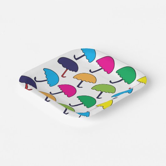 Schirm-Party Pappteller (Gewinkelt)