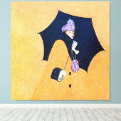 Schirm und Schnee von C Coles Phillips Leinwanddruck (Insitu (Holzboden))