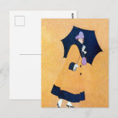 Schirm und Schnee von C Coles Phillips Postkarte (Vorne/Hinten)