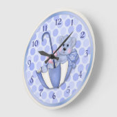 Schirmbären Blau - Anpassen Große Wanduhr (Winkel)