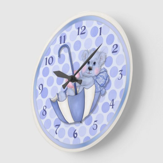 Schirmbären Blau - Anpassen Große Wanduhr (Winkel)
