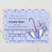 Schirmbären Blau - Einladung (Vorne/Hinten)