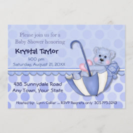 Schirmbären Blau - Einladung