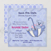 Schirmbären Blau - Einladung (Vorne/Hinten)