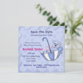 Schirmbären Blau - Einladung (Stehend Vorderseite)