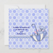 Schirmbären Blau - Einladung (Rückseite)