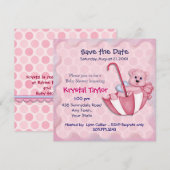 Schirmbären Pink - Einladung (Vorne/Hinten)