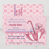Schirmbären Pink - Einladung (Vorne/Hinten)