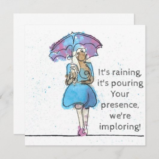 Schirmdusche zur Einladung von Jungen oder Mädchen (Vorne/Hinten)