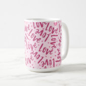 SCHIRME DER PINKHAND-DRAWN-VALENTINE-LIEBE KAFFEETASSE (VorderseiteRechts)