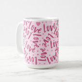 SCHIRME DER PINKHAND-DRAWN-VALENTINE-LIEBE KAFFEETASSE (Vorderseite Links)