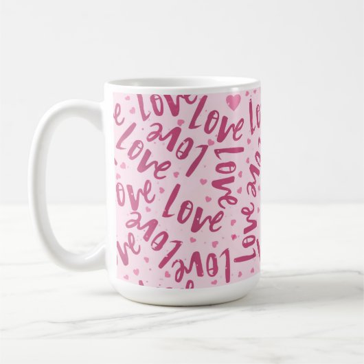 SCHIRME DER PINKHAND-DRAWN-VALENTINE-LIEBE KAFFEETASSE (Links)