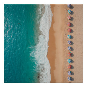 Schirme Strand Tropischer Ozean Poster
