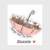 Schirme Wildblumen stärker als Sturm Aufkleber (Blatt)