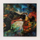 Schirmweibchen mit Hund Puzzle (Horizontal)