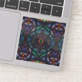 Schism Abstract Dark Rainbow Black Watercolor Art Aufkleber