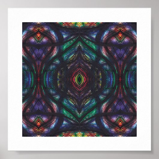 Schisma Dunkler Regenbogen Abstracte Aquarellkunst Poster (Vorne)