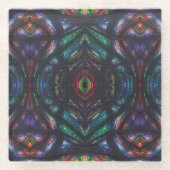 Schisma Dunkler Regenbogen Abstrakte Aquarellkunst Glasuntersetzer (Vorderseite)