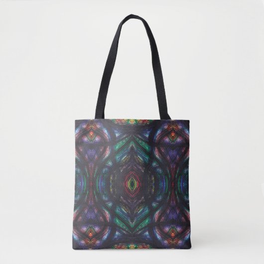 Schisma Dunkler Regenbogen Abstrakte Aquarellkunst Tasche (Vorderseite)