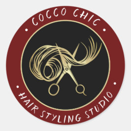 Schissenhair Logo Name Danke Goldene Burgund Runder Aufkleber