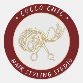 Schissenhair Logo Name Danke Goldene Burgund Runder Aufkleber